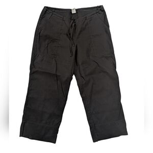 Prana Black Cropped Drawstring Pants Size Medium